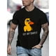 thumbnail image 1 of Playful Print, Funny Duck Graphic Men's T-Shirt - Casual White Summer Tee with Crew Neck, Breathable Cotton Fabric, Machine Washable, Casual Sporty Tee, Summer Gifts, 1 of 6