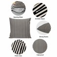 thumbnail image 5 of Pillow Covers 18x18 Inch, Black Striped Linen Pillowcase with Invisible Zipper, Modern Simple Farmhouse Beige Vintage Decorative Throw Pillow Covers Cushion Case for Couch Sofa Bed Living Room, 5 of 9