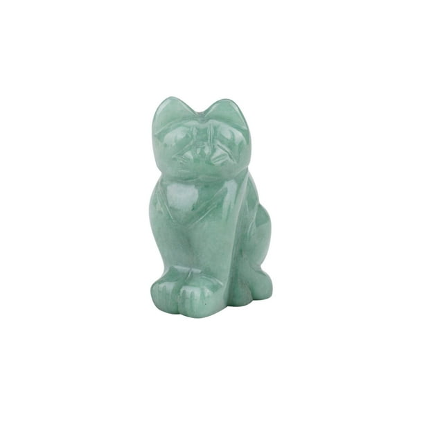 Adornos de gato de jade, artesanías de gato de pie, regalo creativo, piezas de tallado de animales de piedra semipreciosa