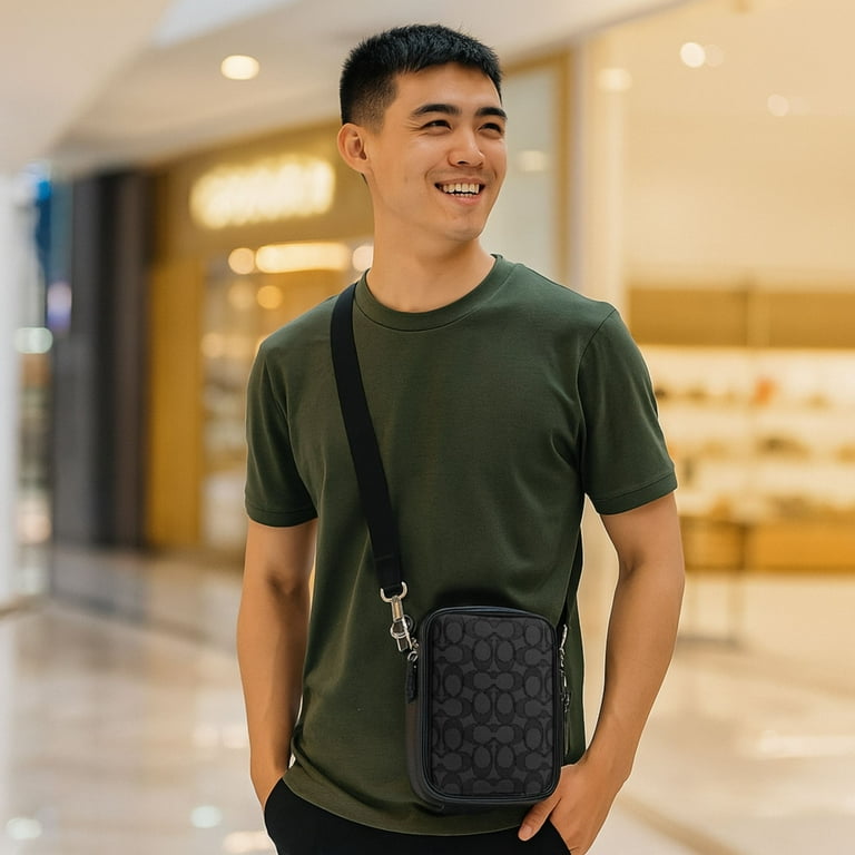 【国内発送】coach＊Stanton Crossbody Bag Coach Men's Stanton Crossbody In Signature Jacquard