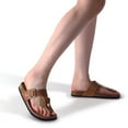thumbnail image 2 of Bocca Women's Adjustable Flip-Flops Rose Gold Slide Cork Footbed Sandals 9M, 2 of 7