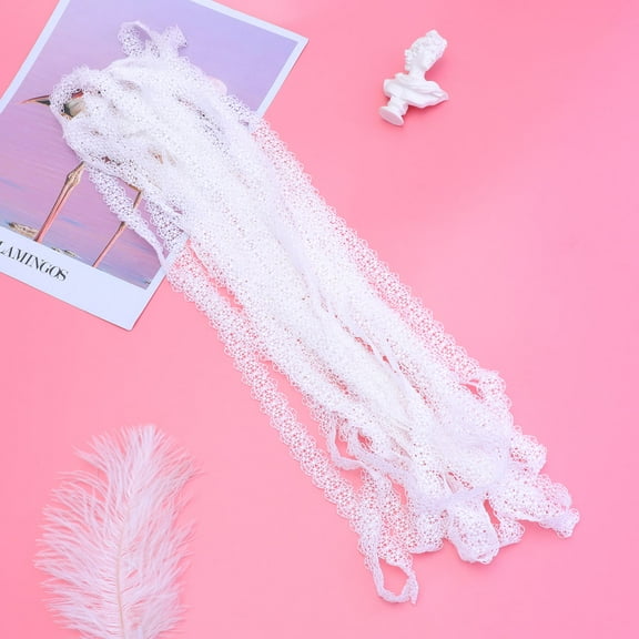 COSMOBETTY White Polyester Lace Ribbon for DIY Wedding and Party Decorations Elegant Hollow Edge Trim 1PC