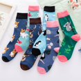 thumbnail image 3 of Calcetines de moda creativos de tubo medio, calcetines de moda con animales en forma de estrella, calcetines de moda urbana para hombres y mujeres, 3 of 6