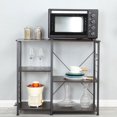 thumbnail image 4 of Somdot Baker's Rack 35.4 Inch Double 3 Tier Microwave Stand, Black, 4 of 8