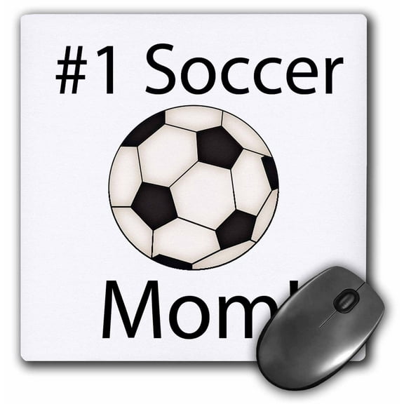 3dRose, Soccer Ball With #1 Soccer Mom, MousePad
