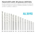 thumbnail image 6 of SkyAuks Black aluminum alloy hand twist drill，Pin Vise Hand Drill + 30pcs Micro Twist Drill Bits Set for Carving Resin Polymer, Metal, Wood, and Jewelry, 6 of 8