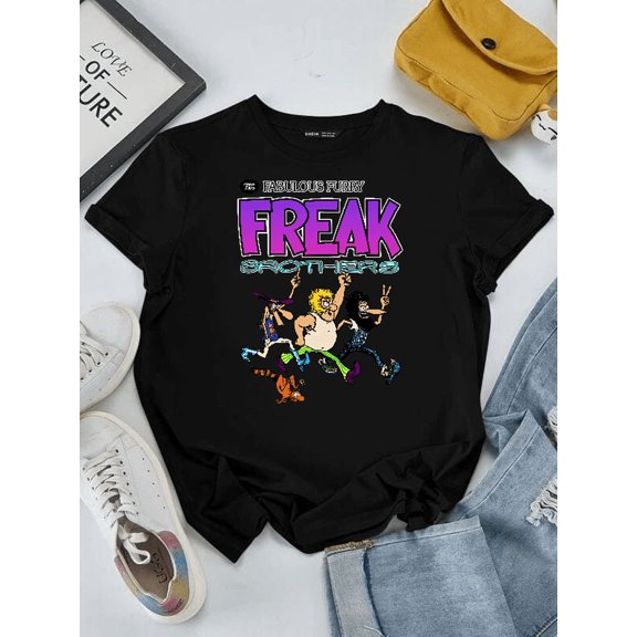 Funny Retro Comic Brothers Inspired Freak Cartoon Graphic Vintage Fan Unisex T-Shirt V70506, up to size 5XL