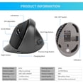thumbnail image 4 of Oggfader Keyboards for Computers 2.4GHz Vertical Ergonomic Wireless Optical Mouse 2000 DPI For PC Laptop Computer Black, 4 of 7
