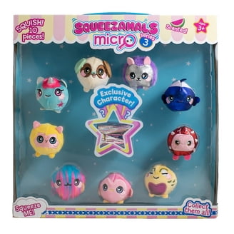 Knick Knack Toy Shack Micro Squeezamals Series 3, 3-Pack Plush