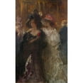 thumbnail image 3 of Pompeo Mariani 13x18 Black Modern Framed Museum Art Print Titled - Two Elegant Ladies (1910), 3 of 5