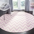 thumbnail image 2 of SAFAVIEH Dhurrie Bentley Chevron Zigzag Wool Area Rug, Pink/Ivory, 10' x 14', 2 of 10