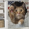 thumbnail image 6 of Orinice Cute Cat Bathroom Decor Set with Hooks, Colorful Luxurious Graphic Print Polyester Fabric Shower Curtain, Modern Chic Design, Multi Size Options 69x72, 6 of 7