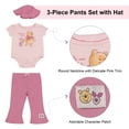 thumbnail image 3 of Disney Clothes Baby Girls 3-Piece Pant Set with Hat – Winnie the Pooh Bodysuit, Pants & Hat Set (Pink) 0/3M, 3 of 4