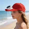 thumbnail image 4 of Gorra De Ventilador Solar De Poliéster Gorro con ventilador solar,batería de 650 mAh,3 velocidades ajustables,ideal para protegerse del sol en verano (rojo,1 unidad). Rkxzt, 4 of 9