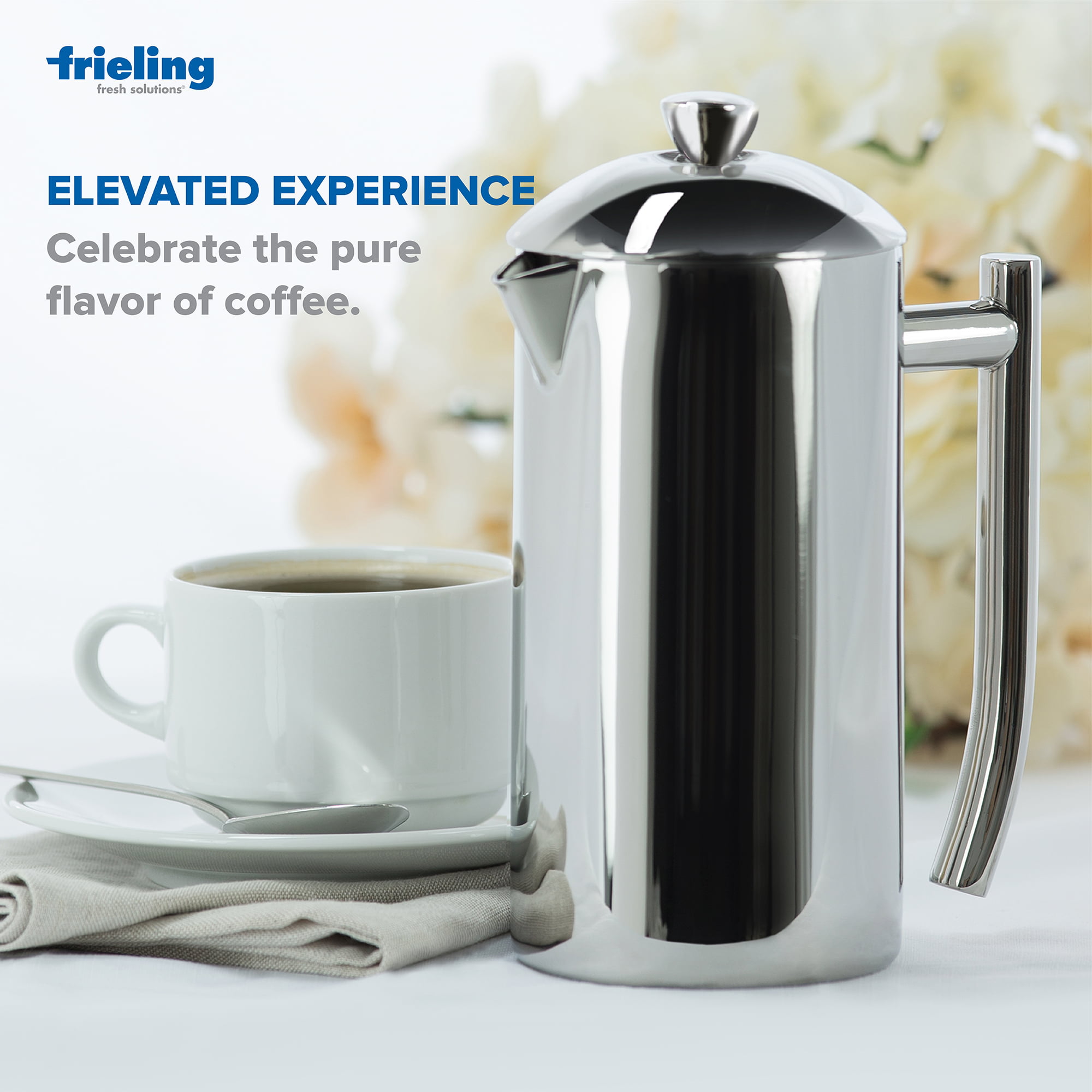 Frieling USA Double-Walled Stainless-Steel French Press Coffee Maker,  Polished, 23 Ounces