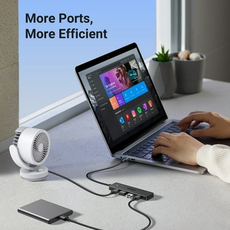 UGREEN USB3.0 ハブ 4ポートハブ 5Gbps高速転送 スリム軽量ハブ 4in1 USB ハブ MacBook/iMac/Surfa