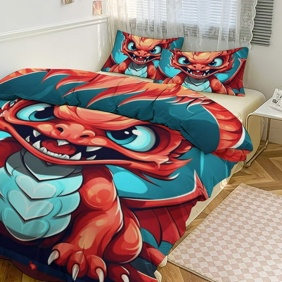 Cute Dragon Baby Bedding Set with Zipper Closure for Girls & Boys