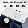 thumbnail image 6 of 30" Bathroom Vanity with Ceramic Undermount Sink, Elegant Ceramic Sink with Solid Wood Frame Open Style Shelf & Door Shelf Design, Free Standing Single Basin Vanity Set for Small Bathroom, Blue, 6 of 10