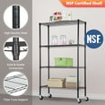 thumbnail image 4 of FDW 4-Shelf Steel Wire Tier Layer Shelving 36L x 14W x 62H Adults can easily use it,Black, 4 of 7