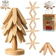 thumbnail image 4 of Walnut Wood Tree Trivet Set, Natural Tree Trivet Set - 4 Wooden Trivets & 1 Stand Like a Christmas, Foldable Kitchen Wooden,for Hotdishes Pot Bowl Teapot Hot Pot Holder (White), 4 of 10