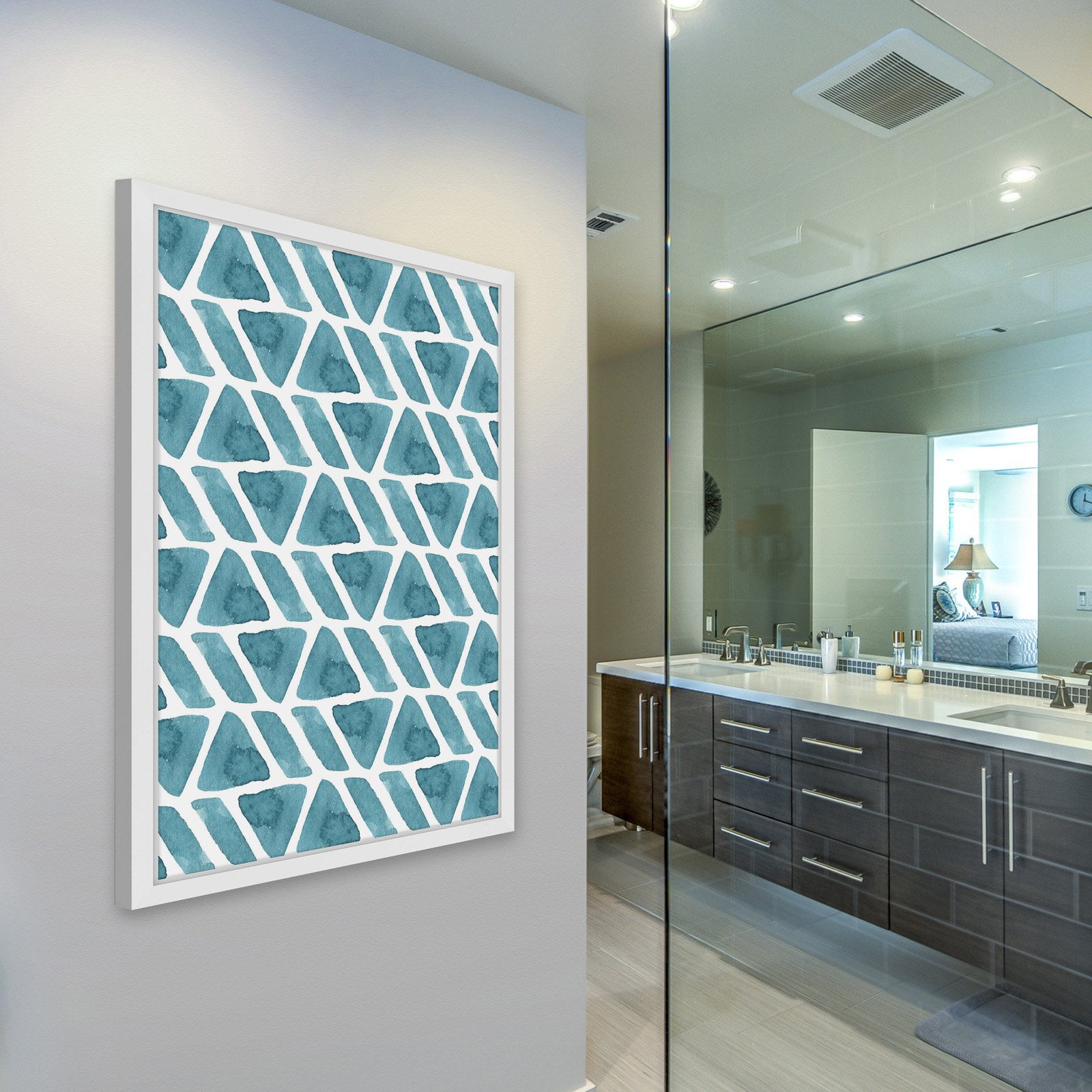"Watercolor Triangles" Framed Painting Print