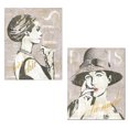thumbnail image 1 of Trendy Black, Taupe and Gold Vintage Paris Fashion Week Prints by Sue Schlabach; Two 11x14in Unframed Paper Posters, 1 of 1