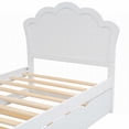 thumbnail image 5 of Twin Size Solid Wood Platform Bed with Headboard and Trundle, No Box Spring, White for Bedroom, 5 of 13