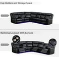 thumbnail image 3 of Hybition Power Reclining Sectional Sofa  PU Leather L-Shaped Sofa -Black, 3 of 8