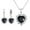 Black, variant on MANHUJI 1 Set Exquisite Heart Shape Jewelry Sets for Women Gold Plat ed Necklace Dangle Drop Earring Faux Crystal Heart Necklace Earring Jewellery (Blue,1)
