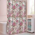 thumbnail image 5 of Shower Curtain Watercolor Floral Green Leaf Shower Curtains for Bathroom Decor, Waterproof Polyester Shower Curtain Set with Hooks, Small Stall Size 36" x 72" Pink Peony, 5 of 9