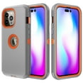 thumbnail image 4 of Xhy iPhone 14 Pro Case with Privacy Screen and Lens Protector Military Grade Heavy Duty Protection 3 in 1 Shockproof Armor Rugged Durable Detachable for iPhone 14 Pro 6.1 inch 2022 Phone - Gray+Orange, 4 of 6