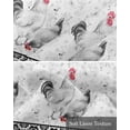 thumbnail image 6 of Retro Rural Linen Curtain Valance for Bedroom/Bathroom/Kitchen/Living/Dining Room Window,Farmhouse Rooster Hen Floral Black White Boho Pocket Topper Drapes Decorative Cafe Drapery Panel 54"x18", 6 of 6