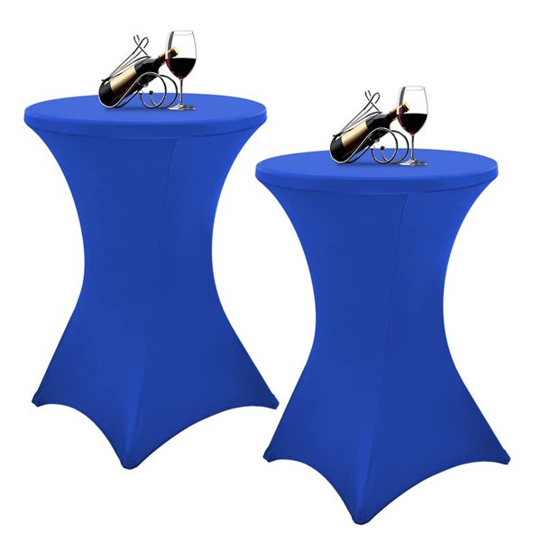 2 Pack 32x43 Inch Cocktail Spandex Stretch Square Corners Tablecloth