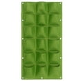 thumbnail image 1 of Bolsa de cultivo de fieltro para colgar en la pared, vertical, con 12 bolsillos, para jardín y exterior (verde, 1 mx50 cm, fondo plano, 18 bolsas), 1 of 5