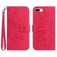thumbnail image 2 of Feishell Wallet Case for iPhone 8 Plus/iPhone 7 Plus,for Men Women,Sunflower Embossed Pattern PU Leather Flip Cover Magnetic Closure Folio Card Slots Kickstand Phone Case with Hand Strap,Rose, 2 of 11