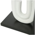 thumbnail image 4 of CosmoLiving by Cosmopolitan 6" Layered U-Shaped Abstract White Wooden Bookends with Black Stands (Set of 2), 4 of 11