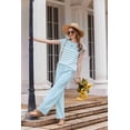 thumbnail image 4 of EKOUAER Pajama Set for Women 2 Piece Outfits Knit Sweater Sets Striped Top Wide Leg Long Pants Matching, 4 of 6