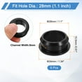 thumbnail image 2 of Paquete de 6 tapones de goma de silicona que se ajustan a un agujero de 1.1" (28mm) de diámetro, 0.61" (15.5mm) de altura y 0.31" (8mm) de diámetro interior, tapón de sombrero negro., 2 of 6