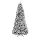thumbnail image 5 of 7.5 ft pre - lit snow flocked hinged pine holiday xmas tree con 300 LED lights y metal stand, slim design para home, oficina, party decoration, 5 of 10