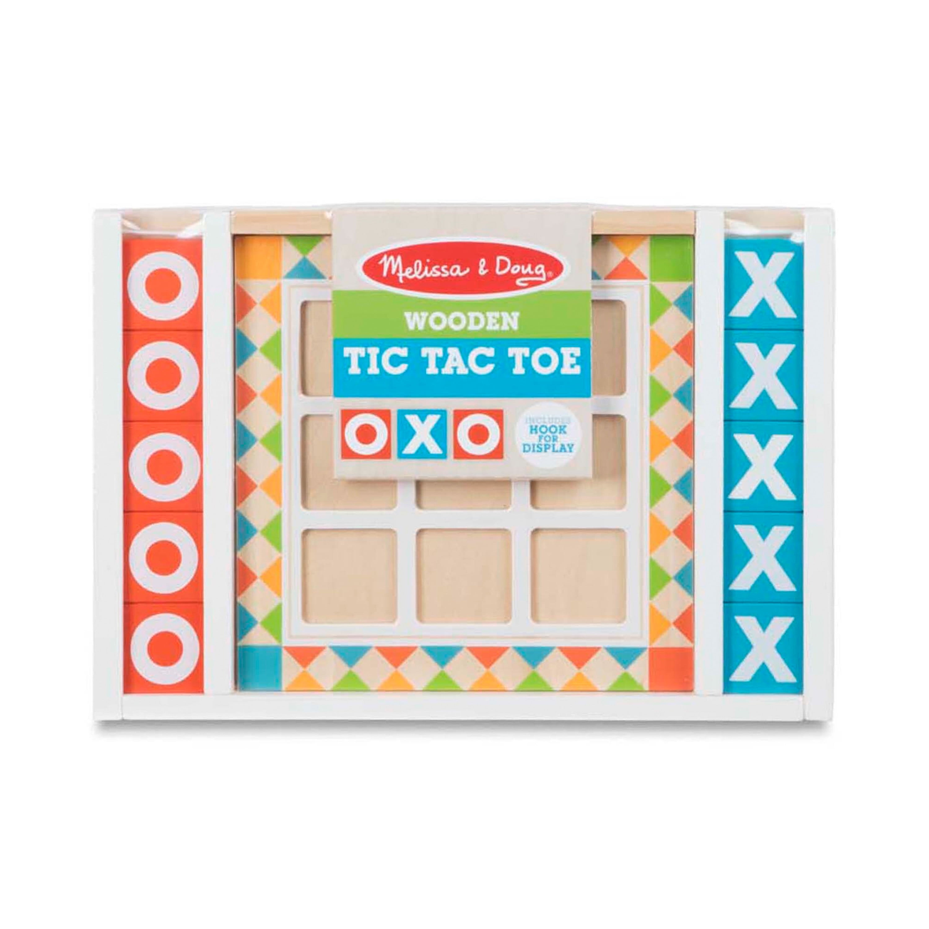 Melissa & Doug Wooden Tic-Tac-Toe Board Game with 10 Self-Storing Wooden  Game Pieces (12.5” W x 8.5” L x 1.25” D)