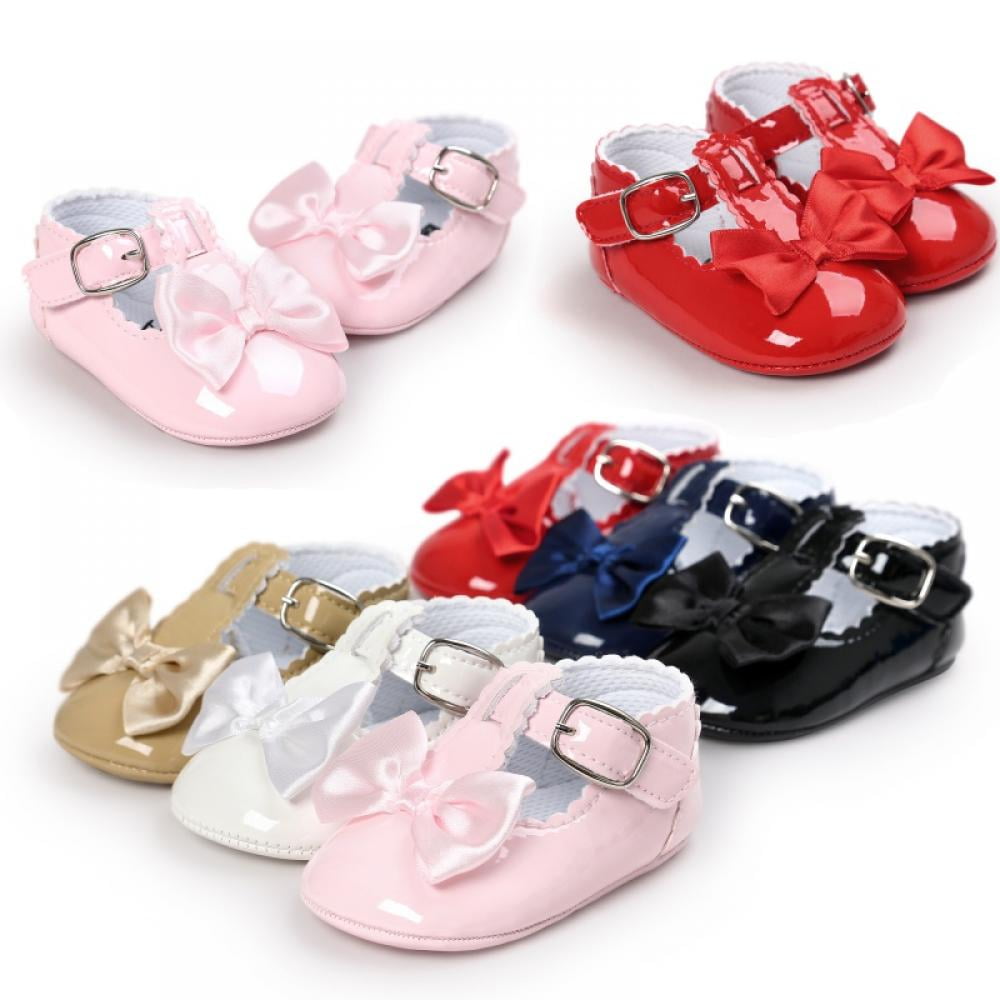 Newborn Baby Girls Shoes Soft Pram Sole Pre-walker Princess Shoes 0-18 Months U 