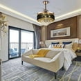 thumbnail image 5 of DENSET Crystal Ceiling Fan Chandelier Indoor Luxury Hiding Quiet 42 Inch Polished Gold Retractable Ceiling Fan Light LED 3 Color Setting  Remote Control, 5 of 9