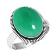 thumbnail image 1 of 925 Silver Ring For Women - Men Genuine Green Onyx Stone Silver Ring Size 8.5 May Birthstone Boho Silver Ring Size 8.5 Gift For Ladies On Wedding 925 Silver Jewelry With Gemstone, 1 of 5