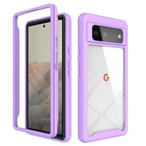 Allytech Case for Google Pixel 6 Cover [Not Fit Pixel 6 Pro], Slim Thin Flexible TPU Clear Transparent Back Shock-Absorbing Anti-Scratch PC Front Frame Case for Google Pixel 6 2021(6.4"), Lightpurple