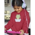 thumbnail image 2 of Little Frog Taking Bubble Bath Hoodie Juniors -Image by Shutterstock,  Medium, 2 of 4
