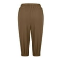 thumbnail image 4 of cfhntfmh Capri Pants for Women Casual Summer High Elastic Waist Jogger Pants Lounge Beach Pocketed Crop Sweat Shorts, 4 of 5
