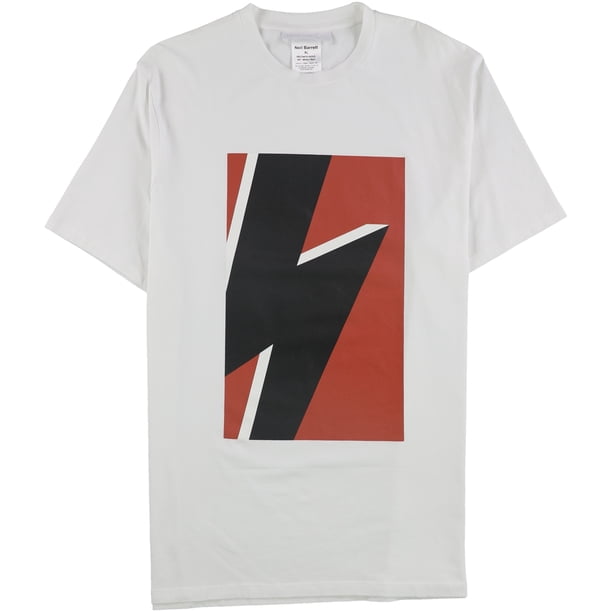 Camiseta gráfica Neil Barrett para hombre diseño Pop Thunderbolt color blanco extragrande