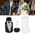 thumbnail image 3 of 26PCS Wedding Bubble Bottles Bride and Groom Shape Mini Bubble Party Bottle for Anniversary Engagement Bridal Celebration Black and White, 3 of 15