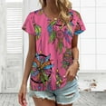 thumbnail image 3 of Dreamcatcher Feathers Pink Pattern Women's Blouse Short Sleeve Women's Top T-Shirt Spring Summer Clothes, 3 of 7