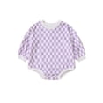 thumbnail image 2 of Autumn Baby Girls Boys Cute Romper 6M 12M 18M 24M Checkerboard Plaid Printed Long Sleeve Button Sweatshirt Jumpsuits, 2 of 10